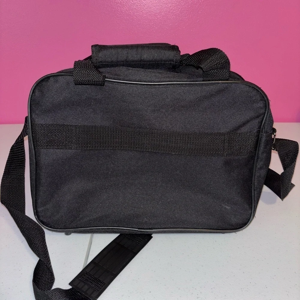 Black Laptop Bag with Adjustable Strap and Structured Design
